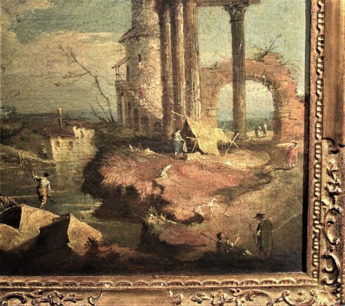 "Capricci" avec des ruines architecturales Francesco Guardi (Venise 1712-1793) - Tableaux et dessins Style Louis XV